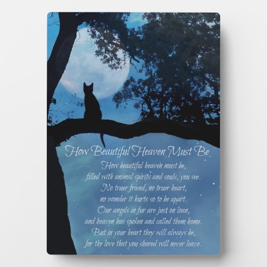 Cat Memorial Wie schön der Himmel einfach sein mus Fotoplatte (Vorderseite)