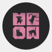 Cat - Meow Art Runder Aufkleber (Vorderseite)