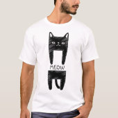 Cat Meow | Funny Black Cat Sketch T-Shirt (Vorderseite)