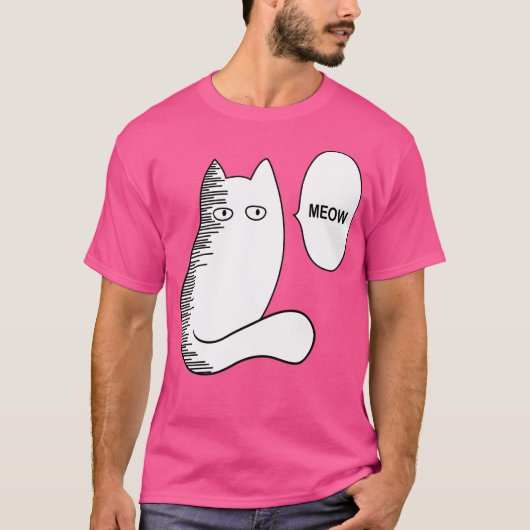 Cat Meow Funny Saitama Meme T-Shirt (Vorderseite)