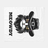 Cat Meow Howdy Funny Cat Fleecedecke (Vorderseite (Horizontal))