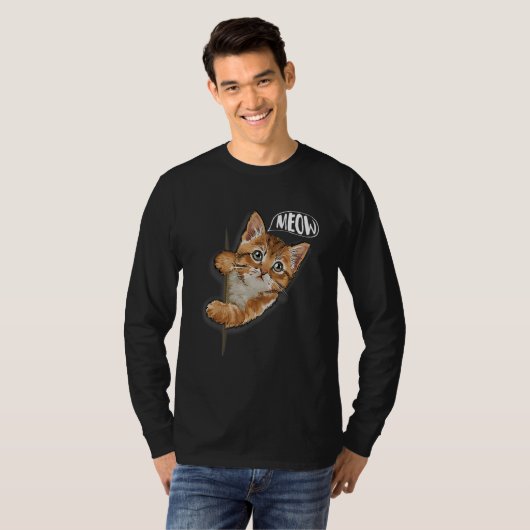 Cat Meow Kitty Cats Mom And Cat Dad Pet T-Shirt (Vorne ganz)
