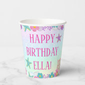 Cat Meowmaid Mermaid Girl Birthday Party Pappbecher (Rückseite)