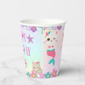 Cat Meowmaid Mermaid Girl Birthday Party Pappbecher (Rechts)