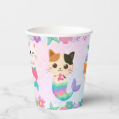 Cat Meowmaid Mermaid Girl Birthday Party Pappbecher (Vorderseite)