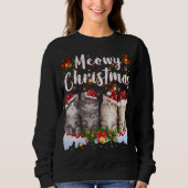 Cat Meowy Familie Matching Weihnachten Pajamas San Sweatshirt (Vorderseite)