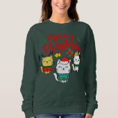 Cat Meowy Familie Matching Weihnachten Pajamas San Sweatshirt (Vorderseite)