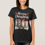 Cat Meowy Familie Matching Weihnachten Pajamas San T-Shirt (Vorderseite)