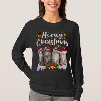 Cat Meowy Familie Matching Weihnachten Pajamas San T-Shirt