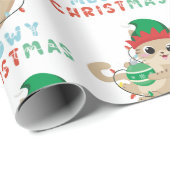 Cat Meowy Weihnachtswrapping Paper für Kinder Gesc Geschenkpapier (Rolleneckpunkt)