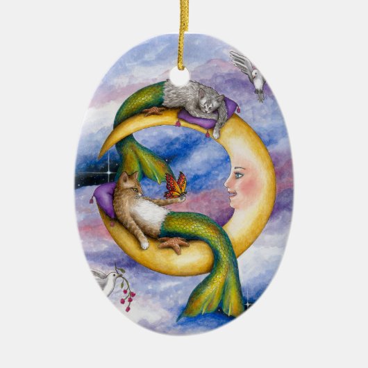 Cat Mermaid 29 Keramikornament (Vorne)