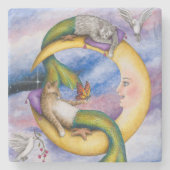 Cat Mermaid 29 Steinuntersetzer (Vorderseite)