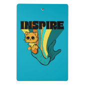 Cat Mermaid ASL Inspiriere Spiral Foto Notebook Mini Klemmbrett (Rückseite)