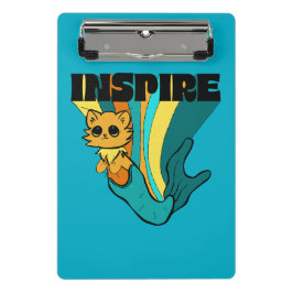 Cat Mermaid ASL Inspiriere Spiral Foto Notebook Mini Klemmbrett