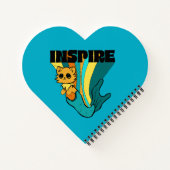 Cat Mermaid ASL Inspiriere Spiral Foto Notebook Notizblock (Rückseite)