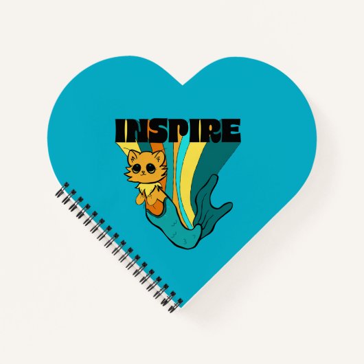 Cat Mermaid ASL Inspiriere Spiral Foto Notebook Notizblock (Vorderseite)