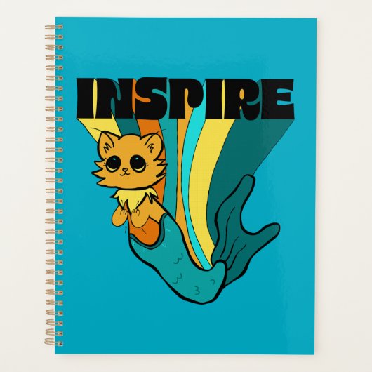 Cat Mermaid ASL Inspiriere Spiral Foto Notebook Planer (Vorderseite)
