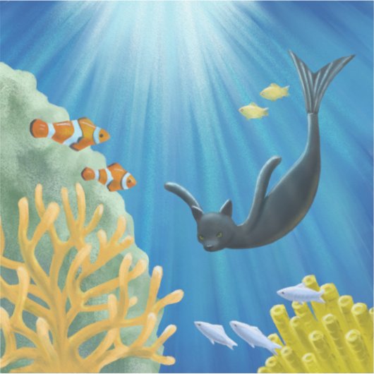 Cat Mermaid Aufkleber (Vorderseite)