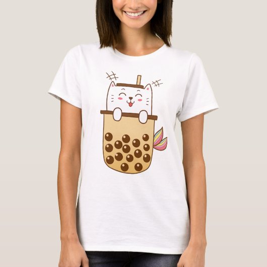 Cat Mermaid Boba Milk Tee (Vorderseite)