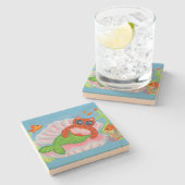 Cat Mermaid Coaster Steinuntersetzer (Seitenansicht)