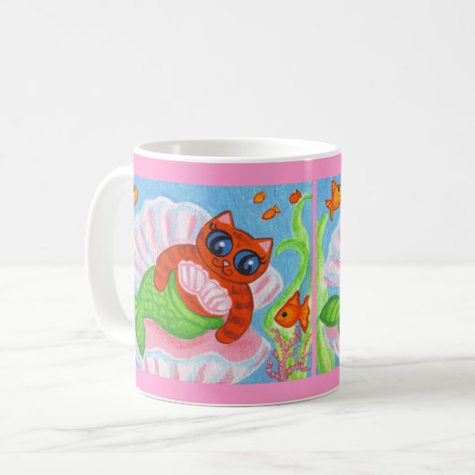Cat Mermaid Coffee Tasse (Vorderseite Links)