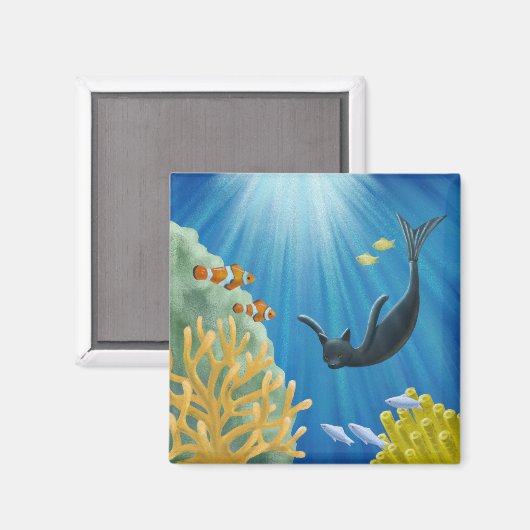 Cat Mermaid Magnet (Vorderseite/Rückseite)