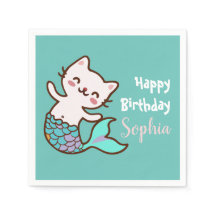 Cat Mermaid Niedlich Meowmaid Purmaid Girl Birthda