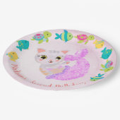 Cat Mermaid Purrmaids Birthday Plate Pappteller (Schrägansicht)