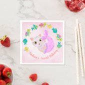 Cat Mermaid Purrmaids Birthday Plate Serviette (Beispiel)