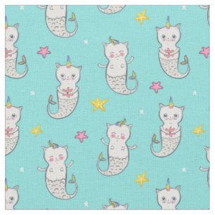 Cat Mermaids Stoff