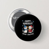 Cat Merry Christmas Happy Hanukkah Jewish Christia Button (Vorne & Hinten)
