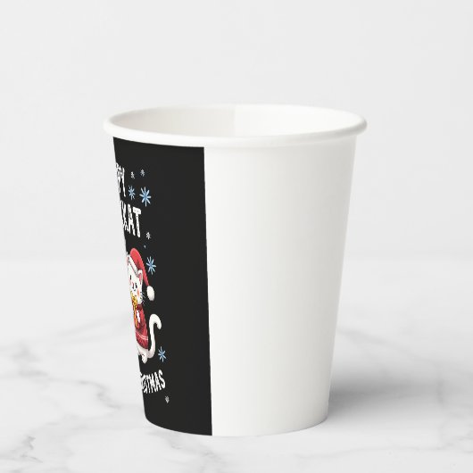 Cat Merry Christmas Happy Hanukkah Jewish Christia Pappbecher (Links)