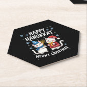 Cat Merry Christmas Happy Hanukkah Jewish Christia Untersetzer (angewinkelt)