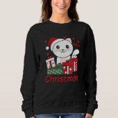 Cat Merry Christmas Winter Animals Cats Christmas Sweatshirt (Vorderseite)