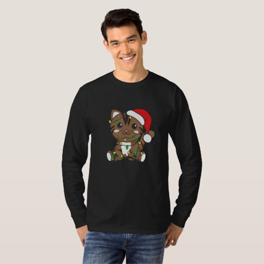 Cat Merry Christmas Winter Animals Cats Christmas  T-Shirt (Vorne ganz)