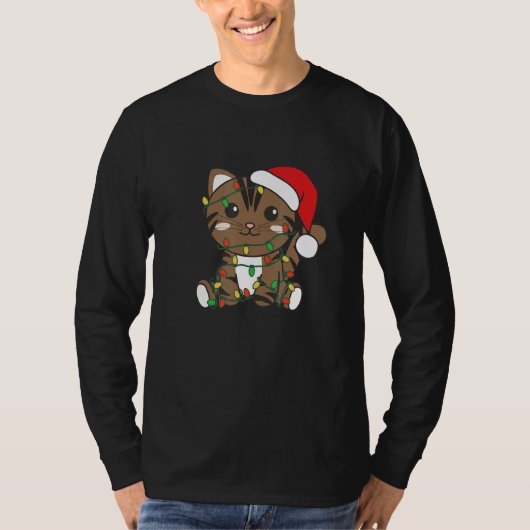 Cat Merry Christmas Winter Animals Cats Christmas T-Shirt (Vorderseite)