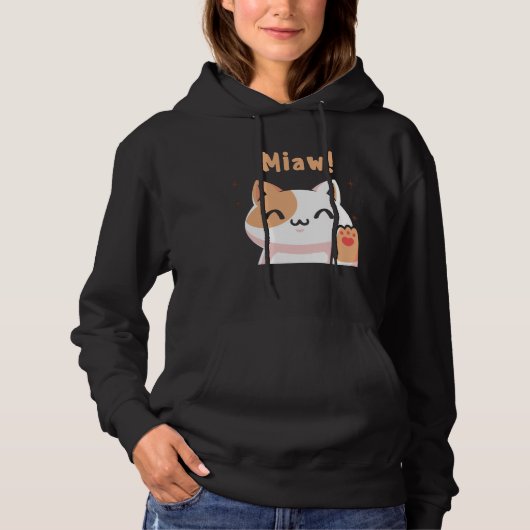 Cat Miaw-Kitty-Niedlich Cat-Funny Hoodie (Vorderseite)