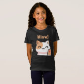 Cat Miaw-Kitty-Niedlich Cat-Funny T-Shirt (Vorne ganz)