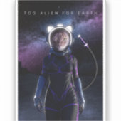 Cat Miaw - Pet Astronaut Aufkleber (Vorderseite)