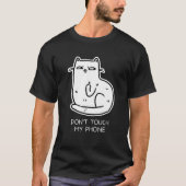 Cat Middle Finger Dont Touch Mein Telefon Funny No T-Shirt (Vorderseite)