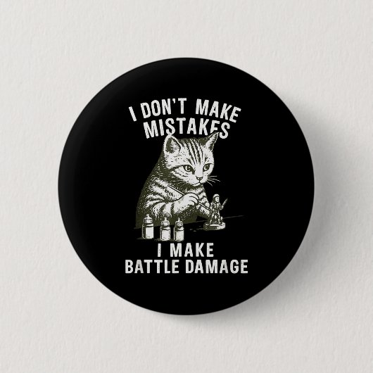 Cat Miniature Painter Battle Damage Funny Miniatur Button (Vorderseite)