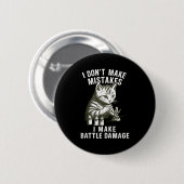 Cat Miniature Painter Battle Damage Funny Miniatur Button (Vorne & Hinten)