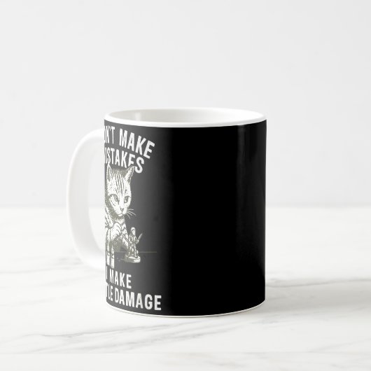 Cat Miniature Painter Battle Damage Funny Miniatur Kaffeetasse (Vorderseite Links)