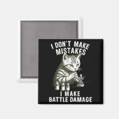 Cat Miniature Painter Battle Damage Funny Miniatur Magnet (Vorderseite/Rückseite)