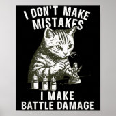 Cat Miniature Painter Battle Damage Funny Miniatur Poster (Vorne)