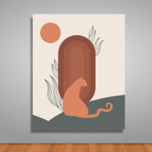 Cat - Minimalistische Canvas Print - Wall Art
