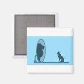 Cat Mirror Lion Reflection Confidence Motivation Magnet (Vorderseite/Rückseite)