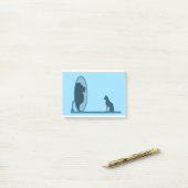Cat Mirror Lion Reflection Confidence Motivation Post-it Klebezettel (Auf Schreibtisch)