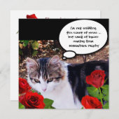 CAT MIT ROTE ROSEN BACON BRUNCH-PARTY EINLADUNG (Vorne/Hinten)