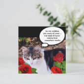 CAT MIT ROTE ROSEN BACON BRUNCH-PARTY EINLADUNG (Stehend Vorderseite)